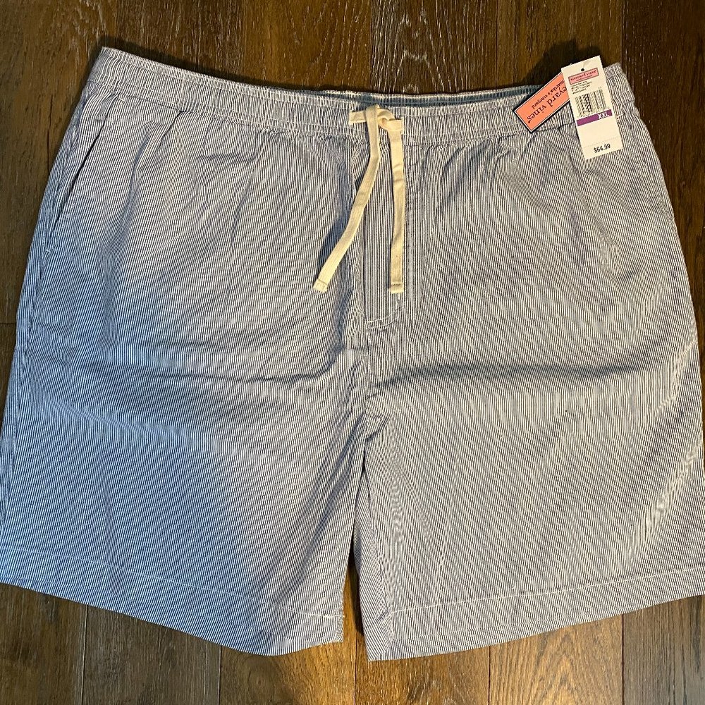 Vineyard Vines Shorts/Size XXL/ Blue Pinstripe/7" Jetty Shorts/Drawstring